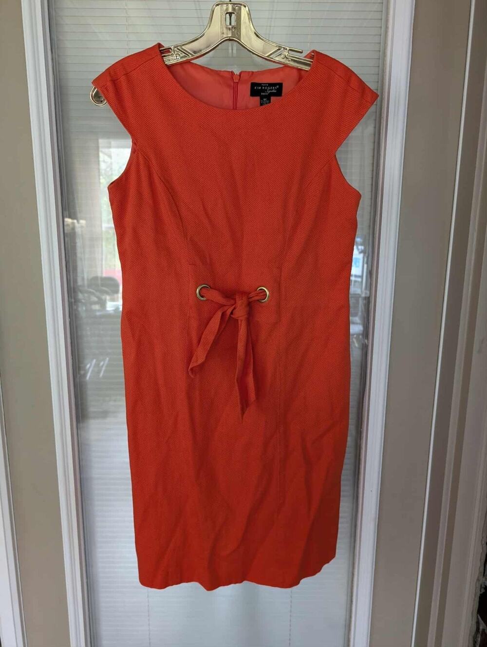 Kim Rogers Drawstring Waist Orange Knee Length Dress Petite Size 4P